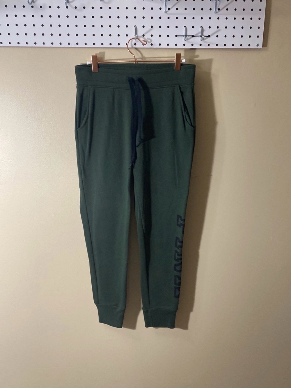 PINK Victoria’s Secret Dark Green Drawstring Logo Joggers